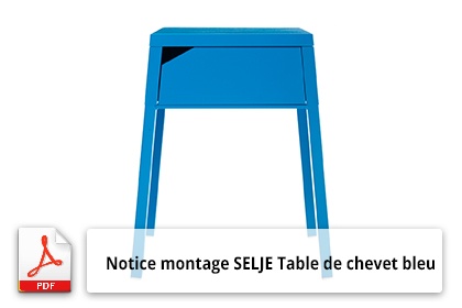 SELJE Table de chevet bleu