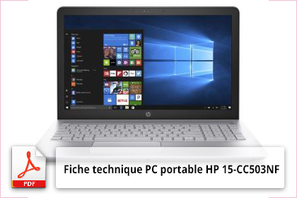 fiche technique PC portable HP 15-CC503NF
