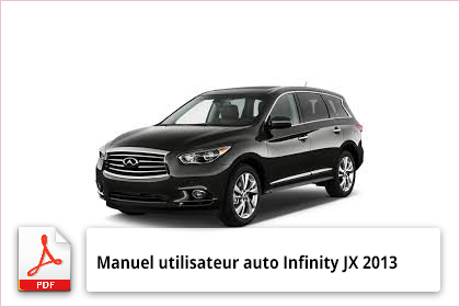 Manuel utilisateur auto Infinity JX modèle 2013