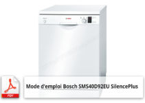 Mode d'emploi du lave vaisselle Bosch SMS40D92EU