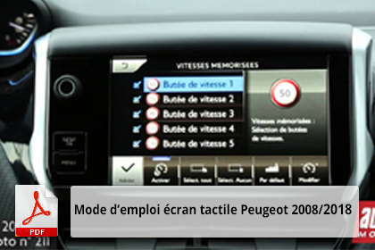 télécharger le mode d'emploi de l'écran tactile Peugeot 2008/2018
