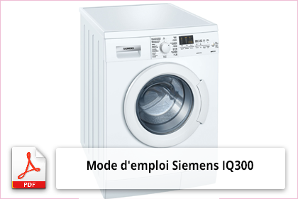 Mode d'emploi de la machine à laver Siemens iq300