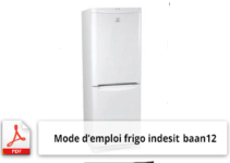 Mode d'emploi du réfrigérateur Indesit BNN12