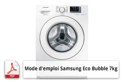 Mode d'emploi de la machine à laver Samsung Eco Bubble 7kg