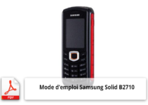Mode d'emploi du téléphone portable Samsung Solid B2710