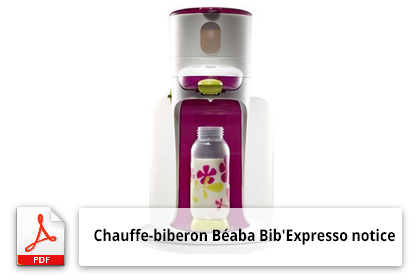 Notice chauffe biberon béaba bib expresso