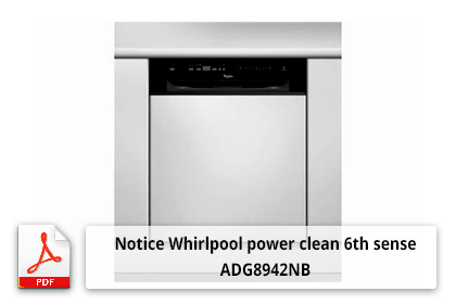 Notice lave-vaisselle whirlpool power clean 6th sense ADG8942NB