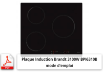 Télécharger le mode d'emploi Plaque Induction Brandt 3100W BPI6310B