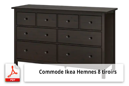 Notice de fixation et plan de montage commode IKEA HEMNES (8 tiroirs)