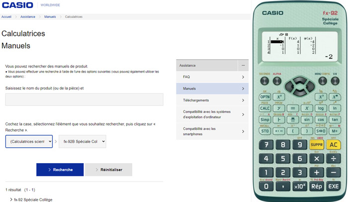 Calculatrice Casio FX92