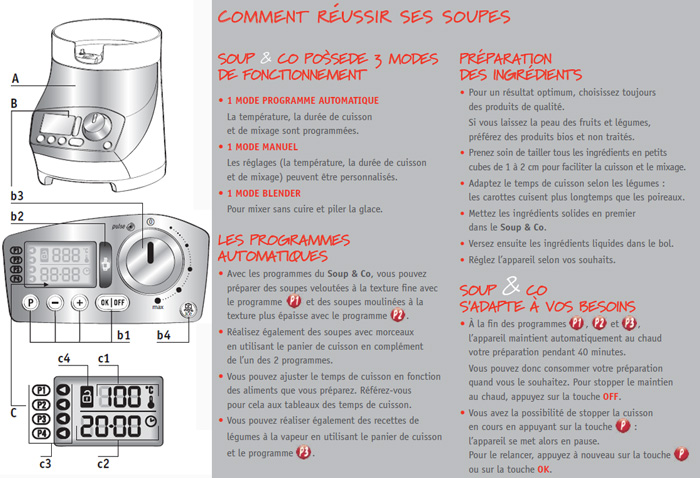 Utilisation Moulinex Soup and Co