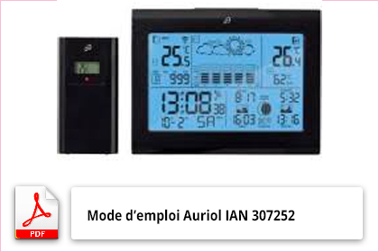 Notice d'utilisation Auriol IAN 307252 Station météo